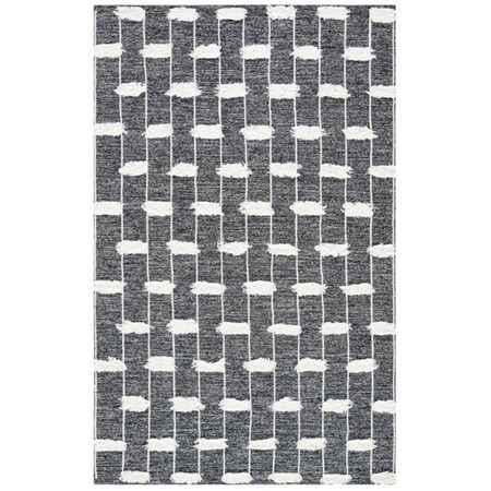 Safavieh 6 x 9 ft. Striped Kilim Contemporary Rectangle Hand Woven Rug - Black & Ivory STK508Z-6